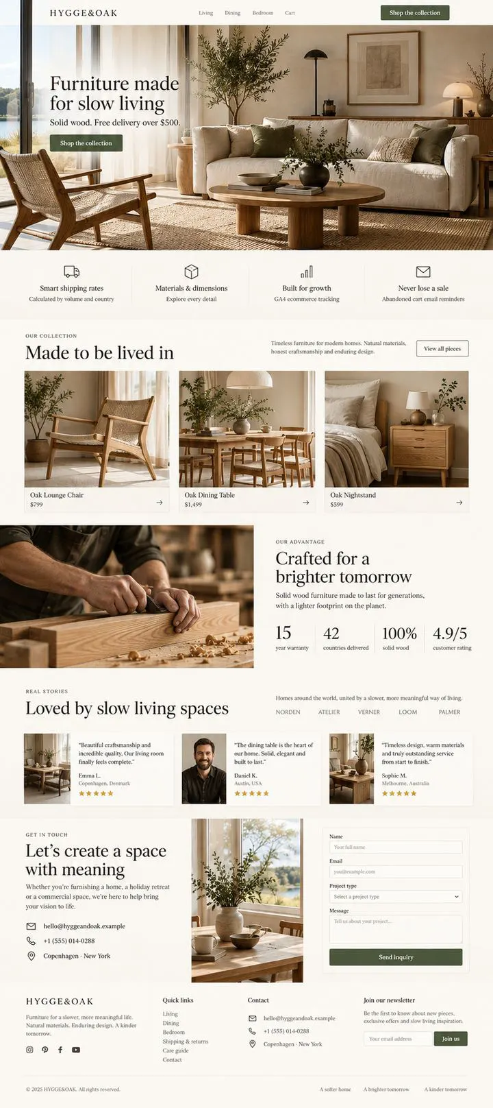 北欧家具品牌 · 跨境 WooCommerce 商城首页设计