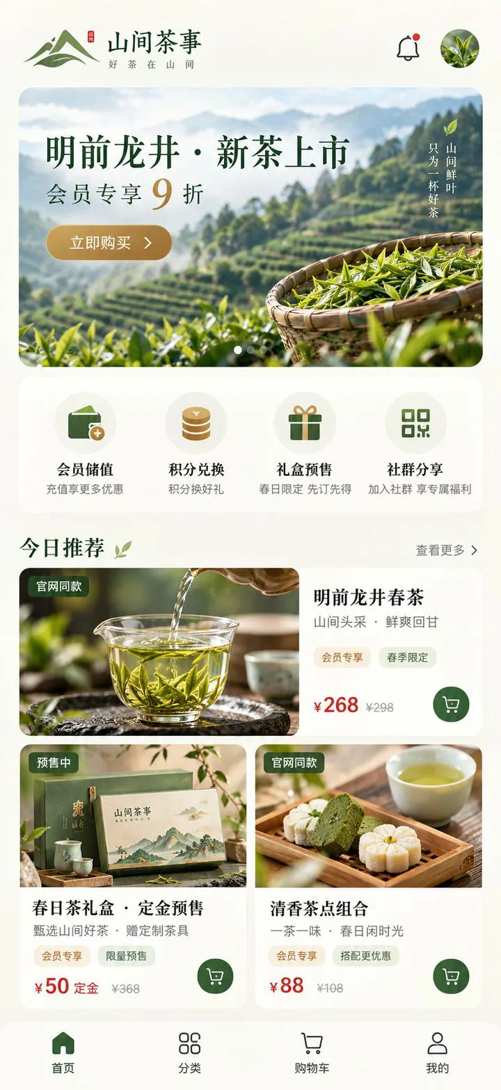茶叶品牌 · 微信小程序商城界面设计